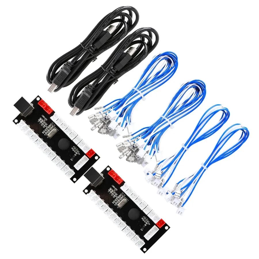 Guwarry USB encoder for 2 players from PC to Joystick HAPP/Pulsanti Arcade HAPP for PC MAME Raspberry Pi Arcade1Up - Three 5 V