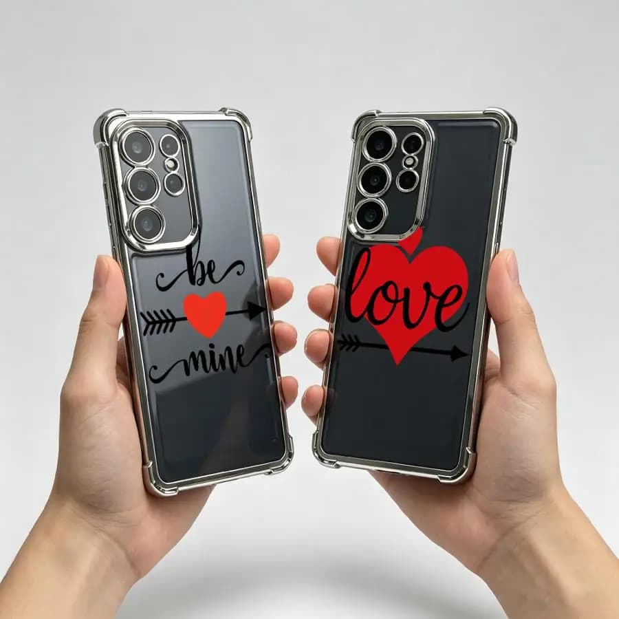 Cover per Samsung Galaxy A23 A51 A24 A52 A16 A06 A54 A34 A12 A37 A73 A13 A15 A05 A53 A57 A33 A50 con design Freccia e Cuore