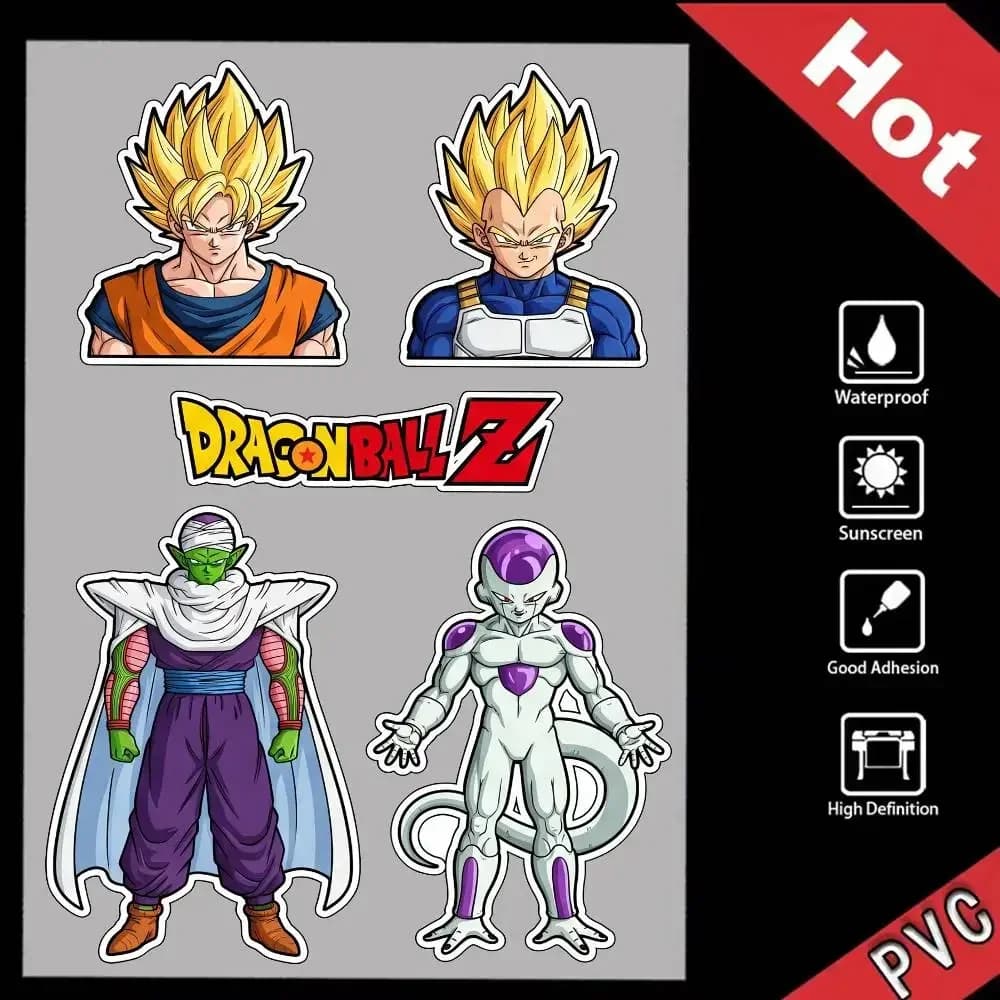 Adesivi Decorativi Riflettenti Multifunzione DRAGON BALL Vegeta Goku per Auto, Bici, Casco, Tazza, Frigorifero