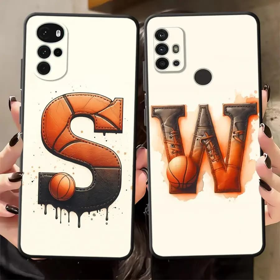 Cover per Motorola Moto G51 G73 Edge 20 Pro 30 Lite G22 Edge40 G52 G50 G32 G60s G53 G30 G71 con Design Basket e Lettera S W