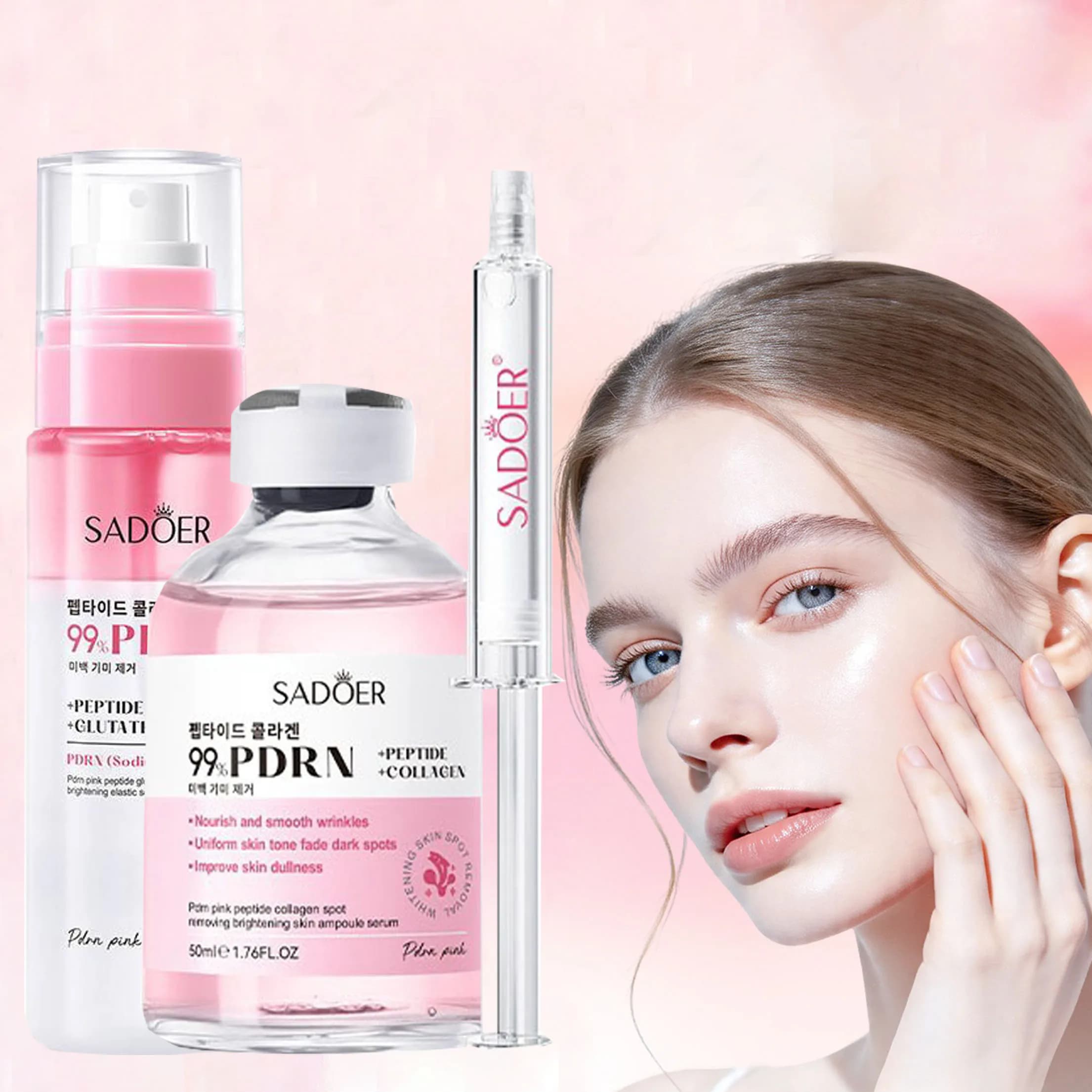 PDRN Salmon DNA Ampoule Face Serum Barrier Serum For Face Firming Moisturizing Lightweight Facial Cosmetics Skincare