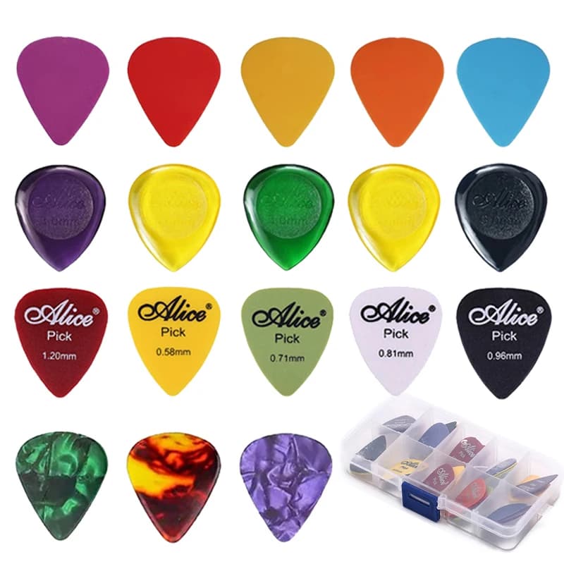 30PCS Guitar Picks Set – Celluloid & Teardrop Styles Gauges 0.46-1.5mm – Bulk Boxed Plectrums for Acoustic & Electric Guitar TMZ