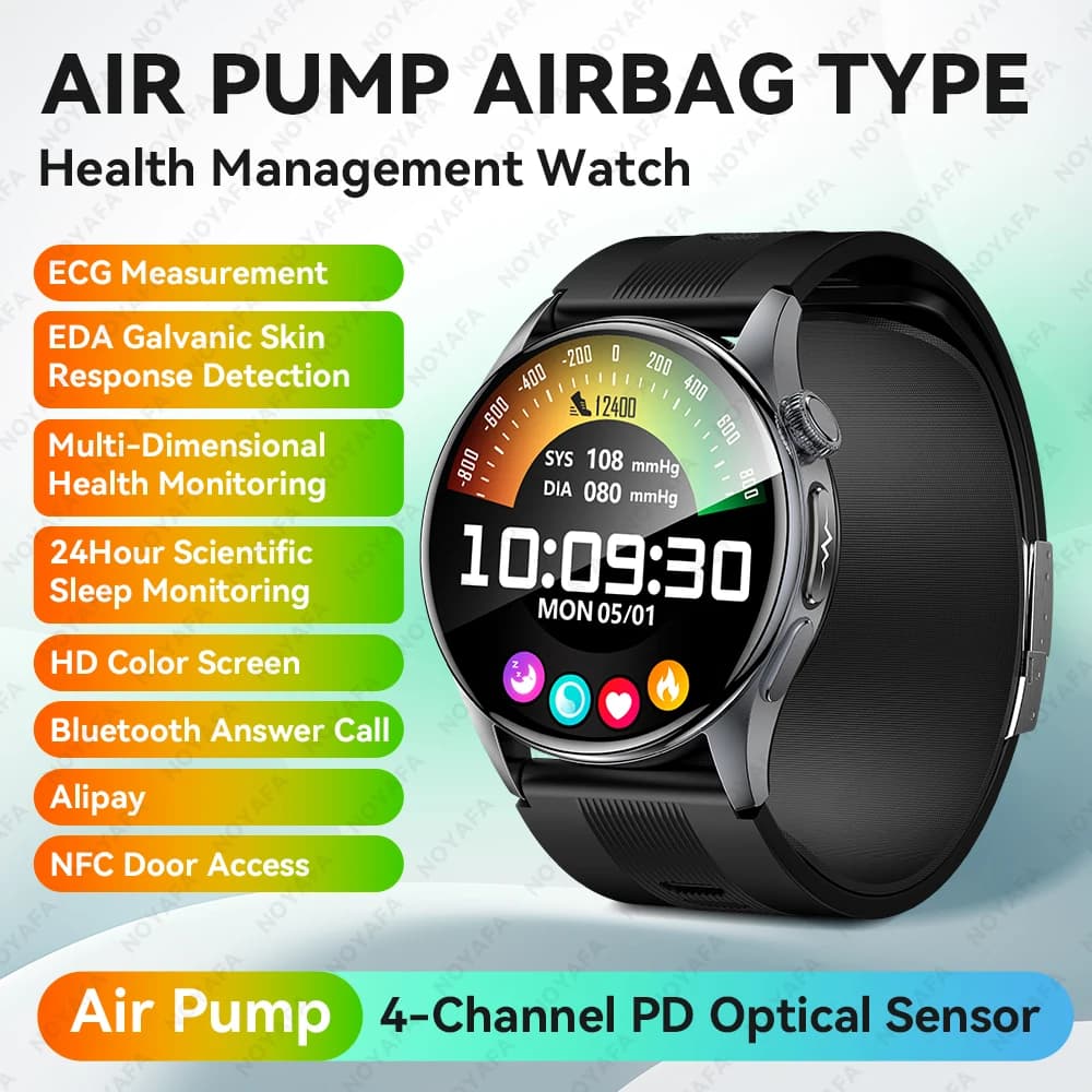 NOYAFA New 2025 ECG PPG Blood Pressure Precision Supervision Healthcare Monitor Smartwatch 1.56 Inch AMOLED Screen