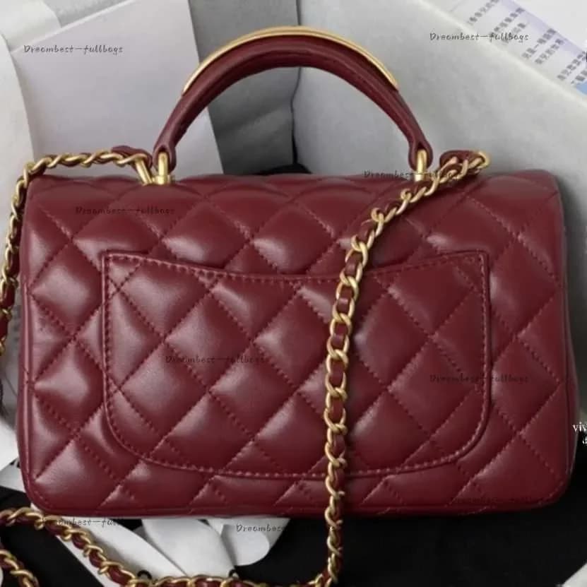 Borse da Sera 2026, Borse Designer con Manico in Metallo, Mini Borsa Classica a Patta, Borsa a Tracolla, Borsa a Mano in Pelle di Lusso da Donna, Portafoglio