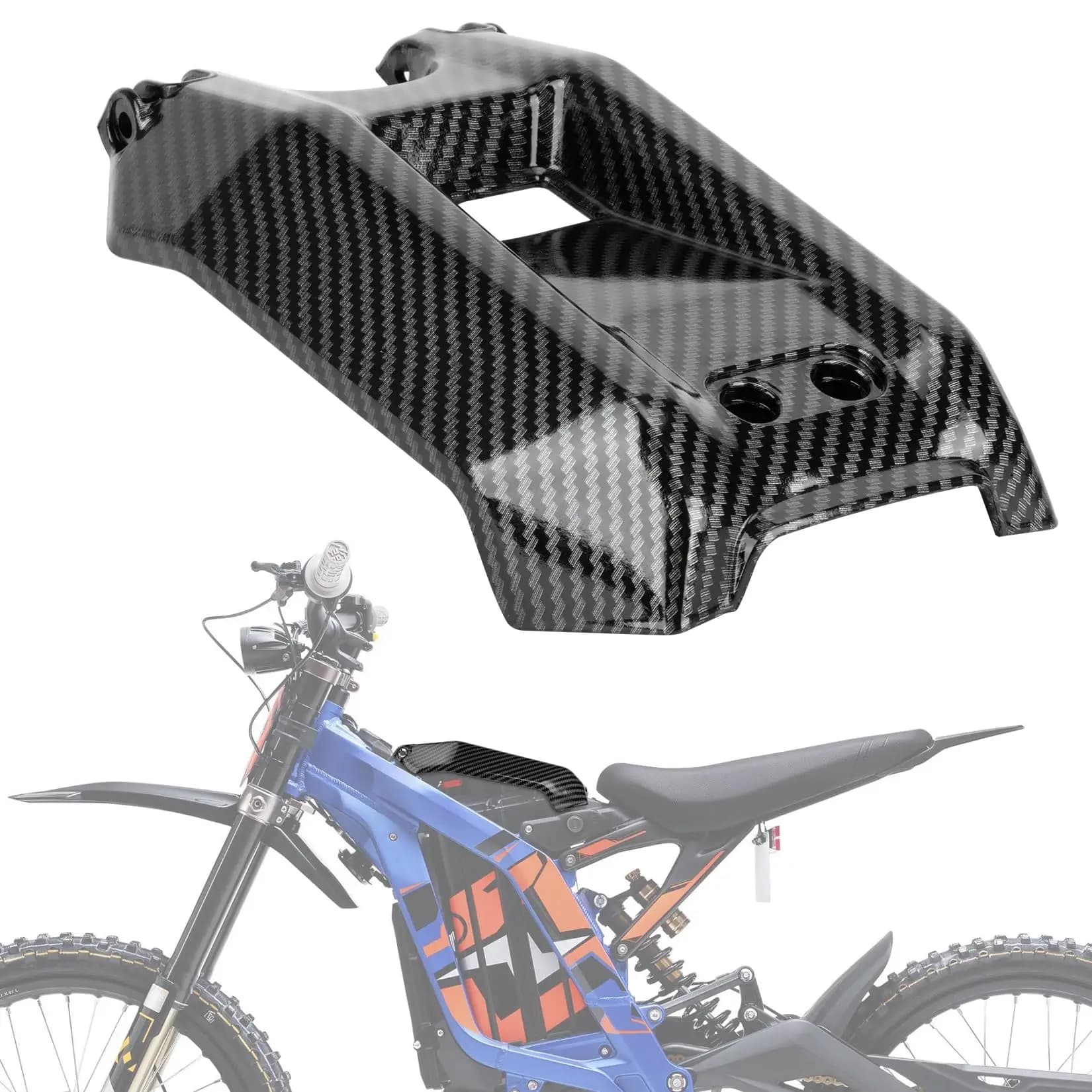 Copertura Vano Batteria in Fibra di Carbonio con Effetto Idrografico per Surron Light Bee X/S Segway X160 X260, Accessori per Moto Elettriche Fuoristrada Sur-Ron LBX
