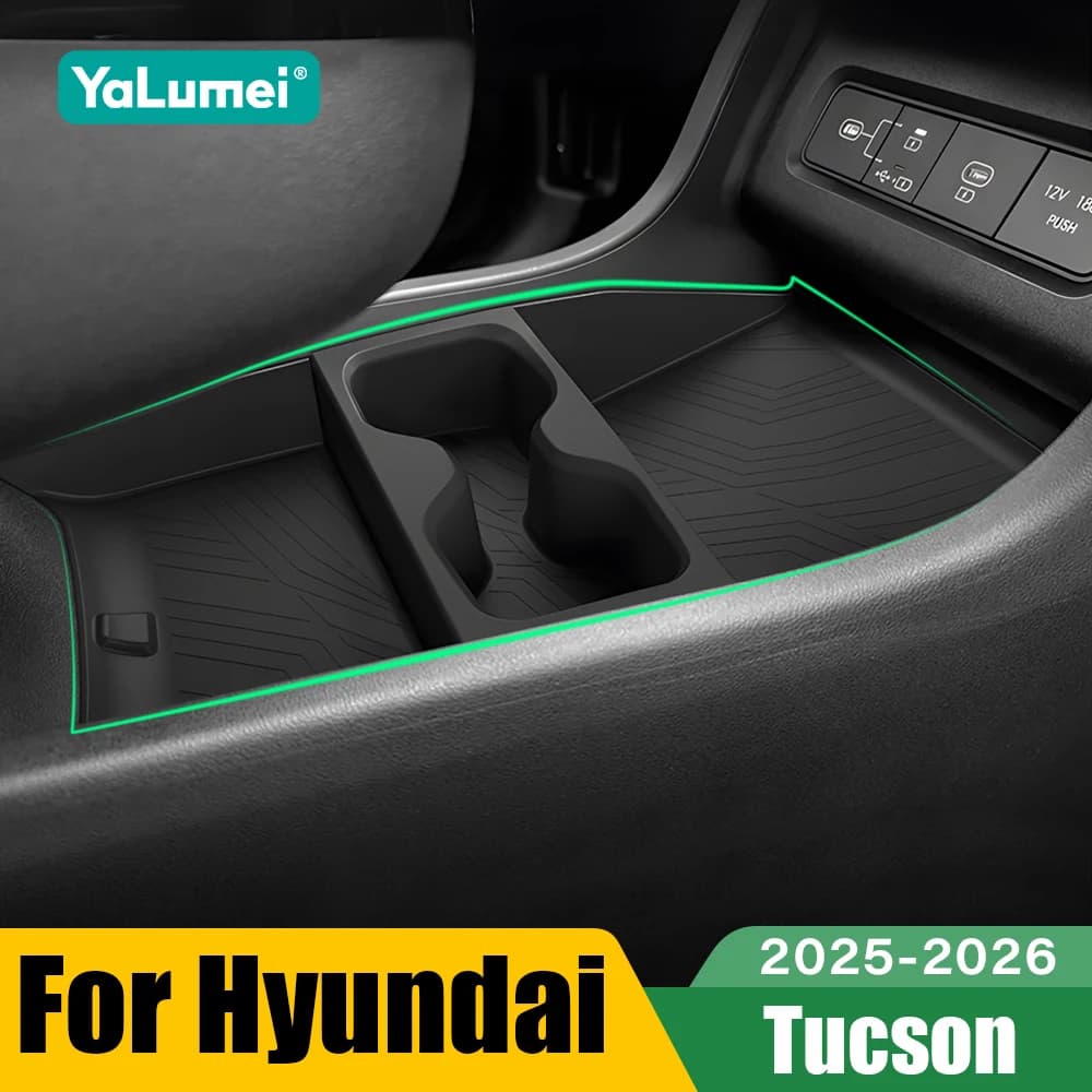 Copertura Vano Portaoggetti Centrale Auto per Hyundai Tucson NX4 2025 2026, Inserto Antiscivolo per Portabicchieri, Accessori Scatola Portaoggetti