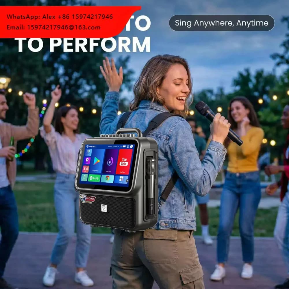 2026 Best Liked Sounth Amarica Popular Smart Karaoke Machine Active Speaker Audio With Flash Led Party Speaker With USB/TF/BT