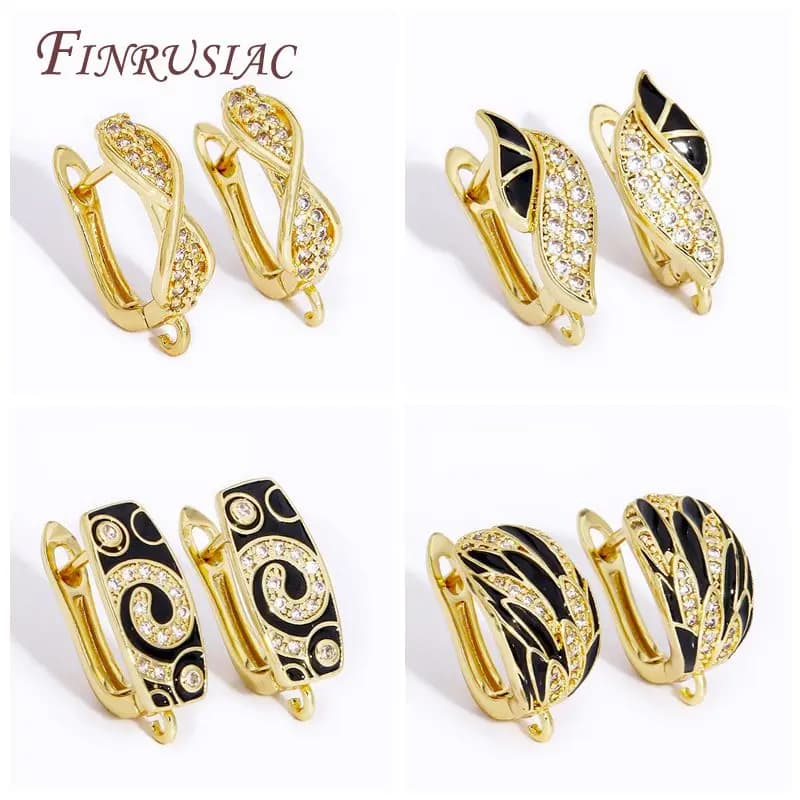 Accessori per orecchini Ganci per orecchini placcati in oro 18 carati Shvenzy Earwires Elementi di fissaggio per orecchini, creazione di gioielli da donna fai da te
