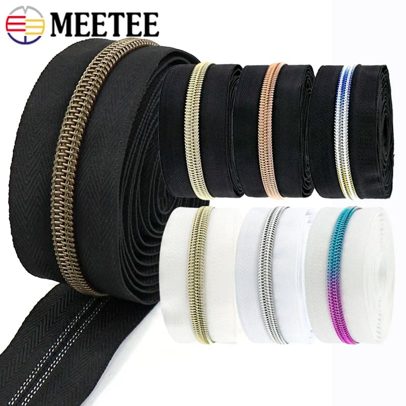 3/5/10M # 3 # Nastro per Cerniere in Nylon da 5 Metri per Vestiti, Giacche, Gonne, Borse, Cappotti, Kit di Riparazione Cerniere, Accessori per Cucito
