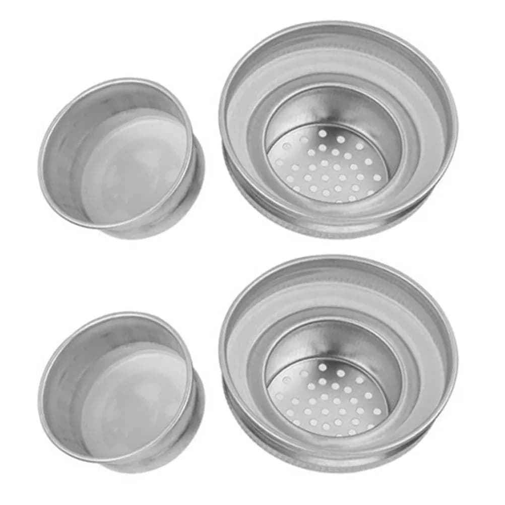 2 Pezzi Coperchi Dosatori per Barattoli Mason in Acciaio Inossidabile, Tappi per Barattoli per Cocktail, Farina, Spezie, Sale, Pepe