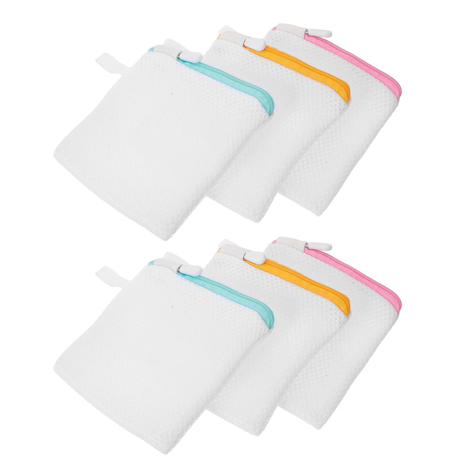6Pcs Delicate Laundry Bag Mesh Set Small Zippered Wash Bags for Machine Washing Travel Socks Underwear Lingerie Fast Drying
