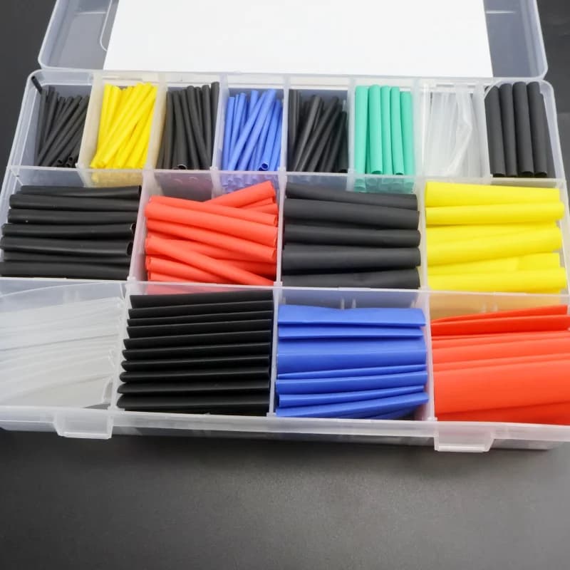 Set di tubi termorestringenti con isolamento elettrico combinato di fascette per cavi 2:1 da 580 pezzi (confezione in scatola)