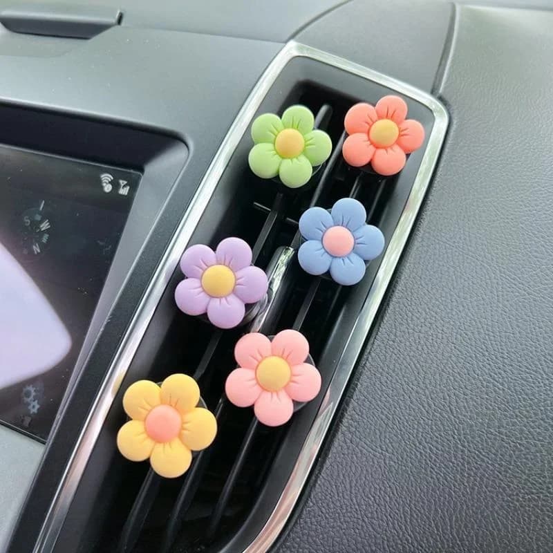Profumatore per auto a forma di fiore, aromaterapia, clip per presa d'aria, profumo per auto, decorazione per presa d'aria, accessori.