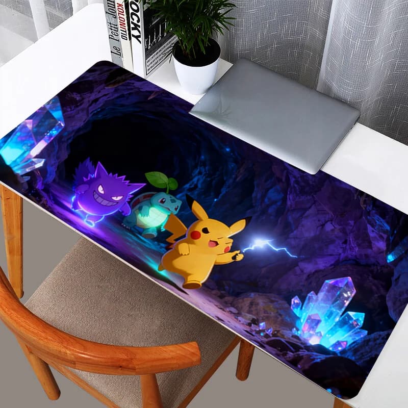 Tappetino per Mouse XXL in Gomma Gengar, Grande Tappetino da Scrivania Durevole per Gamer, Accessori per Tastiera e Gaming