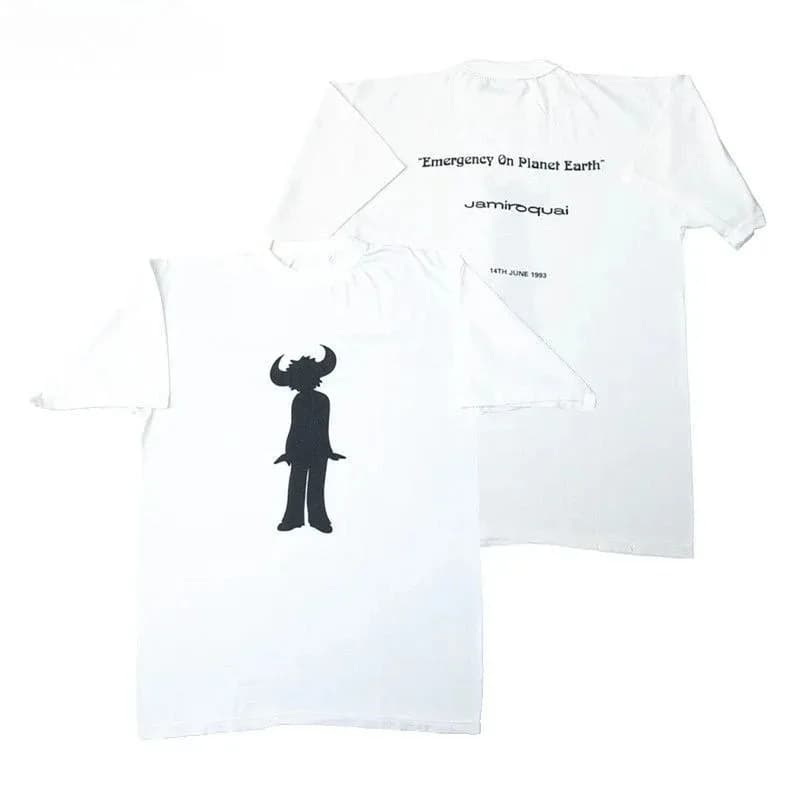 T-shirt dell'album dei Jamiroquai, stile rock streetwear, oversize, in cotone pesante, morbida, a maniche corte, per uomo e donna, stile americano