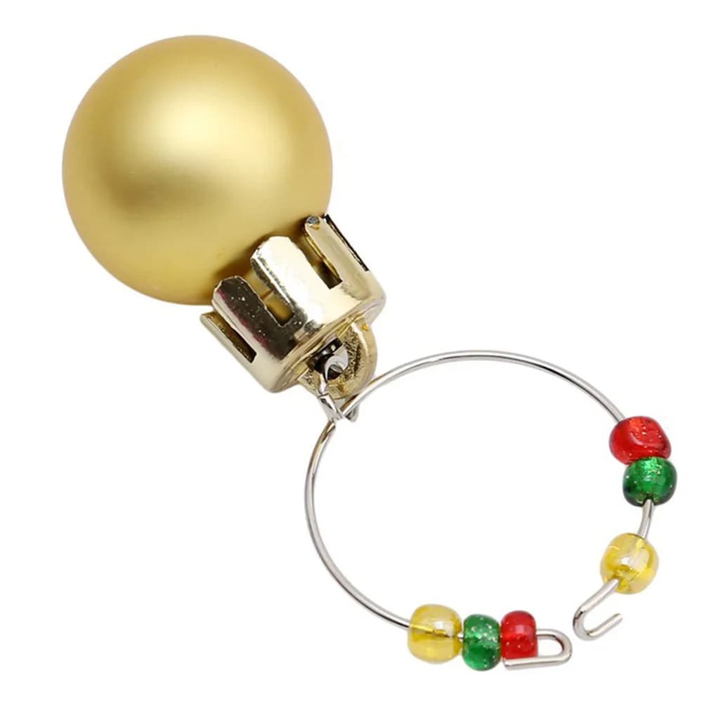 Set di 6 Segnapozzi per Bicchieri a Forma di Palla di Natale, in Plastica Premium e Acciaio al Carbonio, per Feste, Festival e Celebrazioni Festive