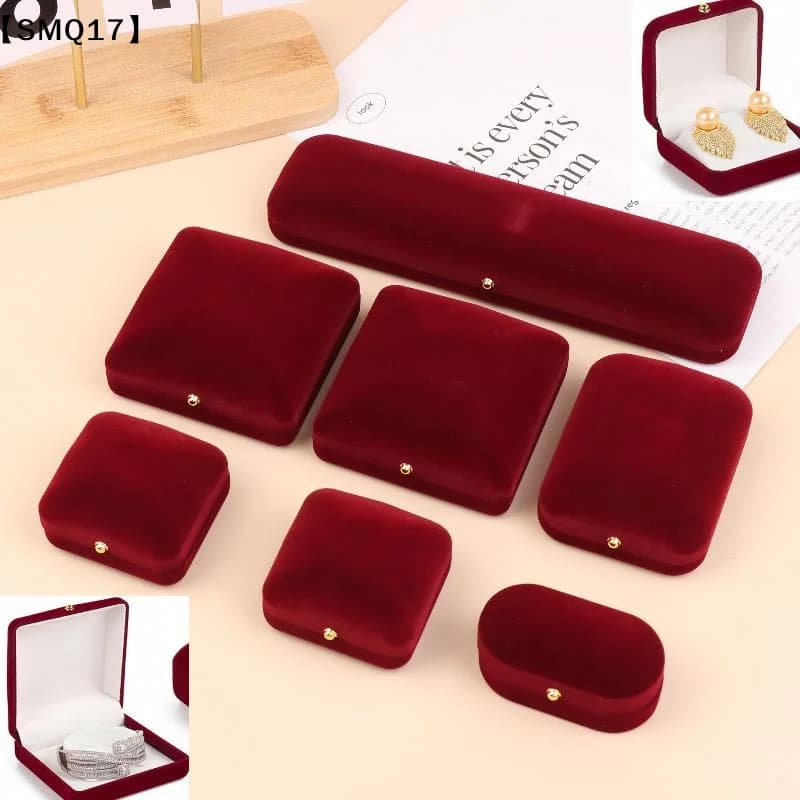 Flocking Gold Buckle Jewelry Box Pendant Ring Necklace Earring Bracelet Display Storage Box Luxury Feelings Packaging Box【SMQ】