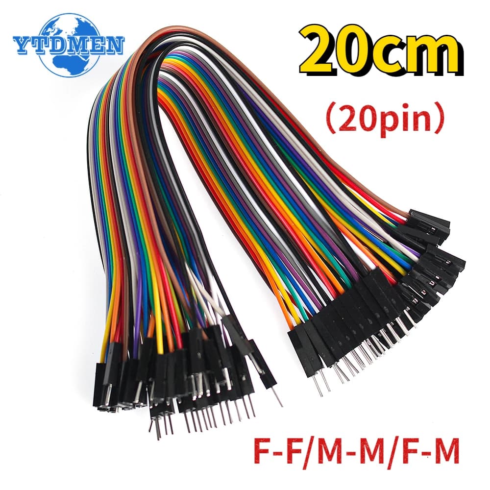 Dupont line 20 pin jumper cable from 20 cm male to male + female to male + Dupont cable from female to female, for electronic DIY kit Arduino