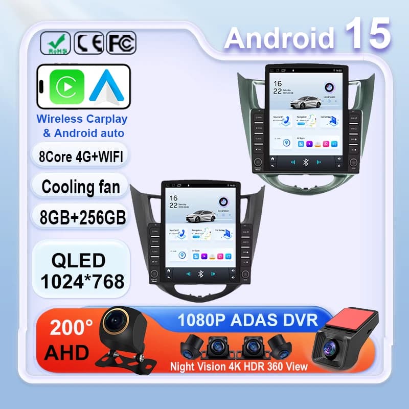 Android 15 Autoradio per Hyundai Solaris Verna Accent i25 2010 2016 stereo GPS Video di navigazione Lettore multimediale 4G 9.7 pollici