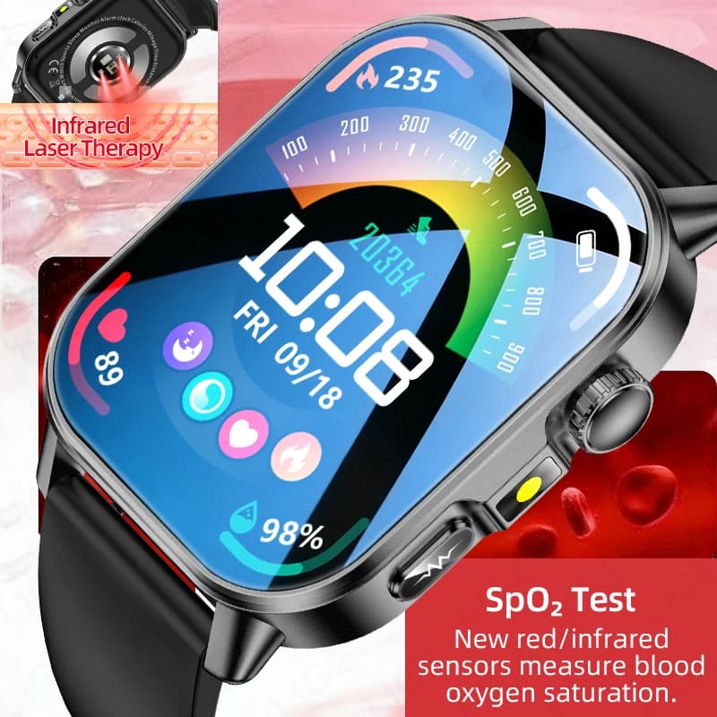 Nuovo Smartwatch per la Salute, Test della Composizione Corporea, Lipidi, Acido Urico, Monitoraggio dell'Ossigeno nel Sangue, ECG, Bluetooth, per Uomo e Donna