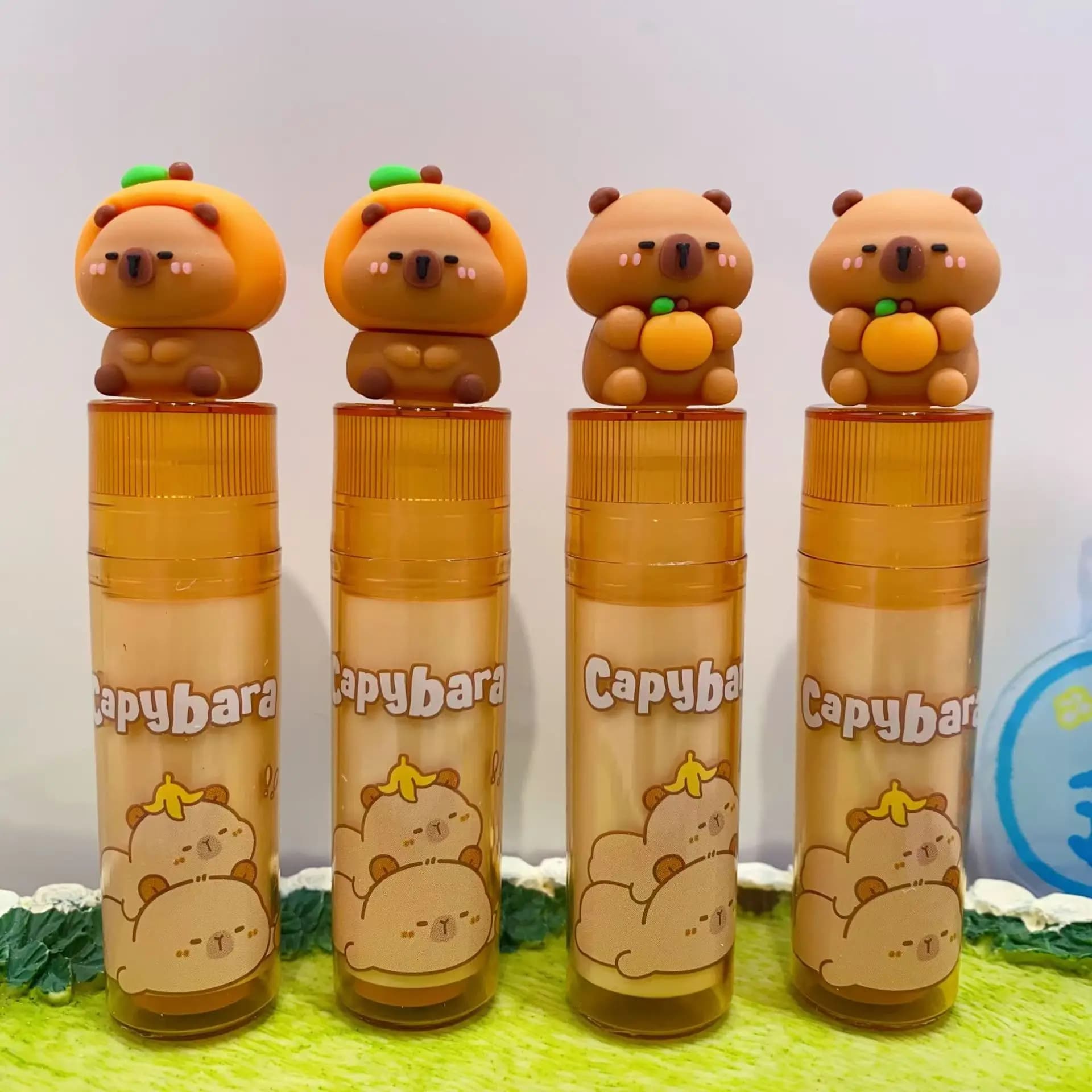 2026 New 2Pcs/Set Capybara Lipstick Eraser Kawaii Stationery for School Supplies Cartoon Art Eraser for Gifts Prize