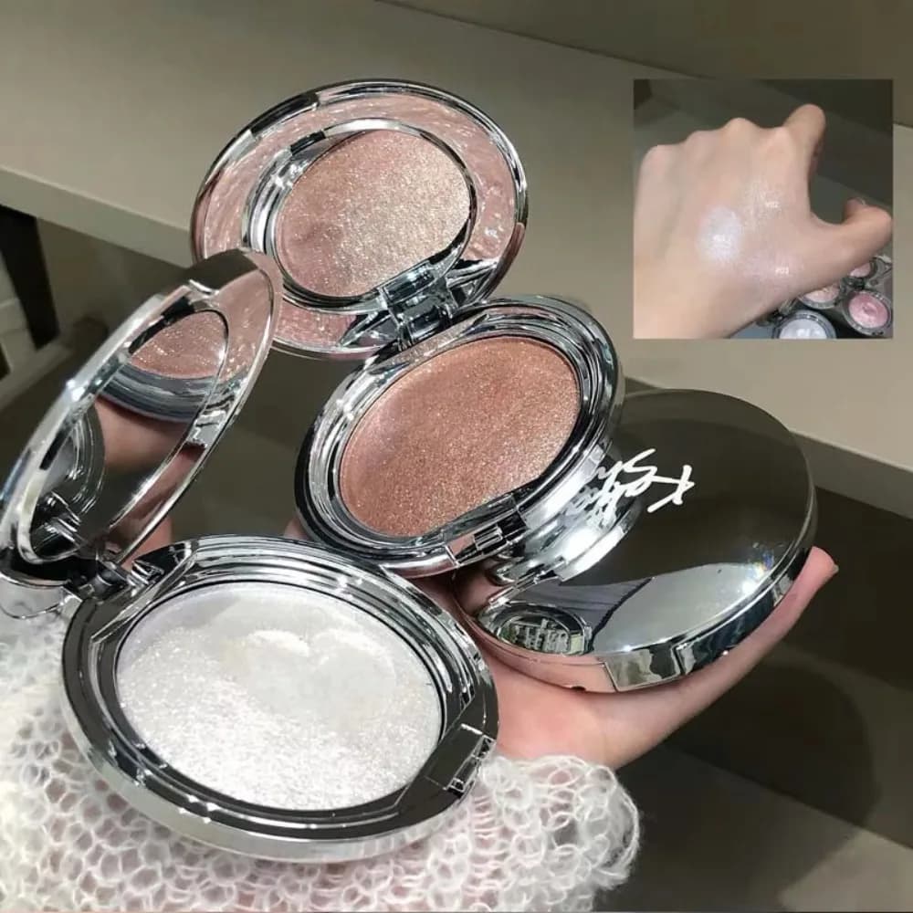 Bright glittered eye shadows, long-lasting illuminating powder, monochromatic eye shadow easy to apply