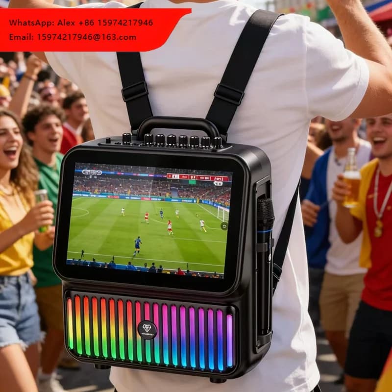Diamond Low MOQ Dual 4'' Woofer 120W Powerful Rechargeable Mobile Portable Karaoke Machine For Adults With 13.3'' Lyrics Display