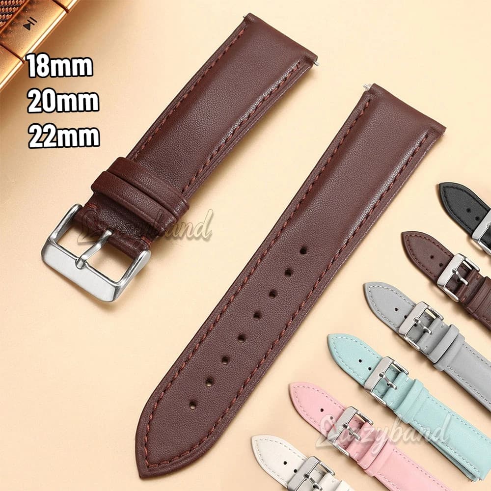 18mm20mm22mm Leather Watch Strap BlackBrown Universal Business Wristband for Seiko for Rolex Replacement Soft Women Men Bracelet