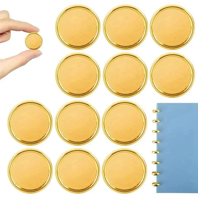 AT16 20 Pezzi Anelli per Rilegatura a Disco Dorati in Plastica per Quaderni e Agende Scrapbooking (Oro)