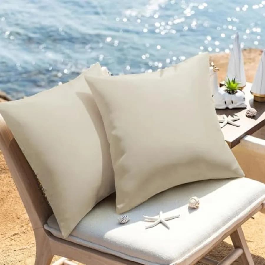 Fodere per Cuscini Impermeabili da Esterno 18x18, Set da 2, Decorative per Mobili da Giardino, Cuscini per Divano e Panchina da Esterno