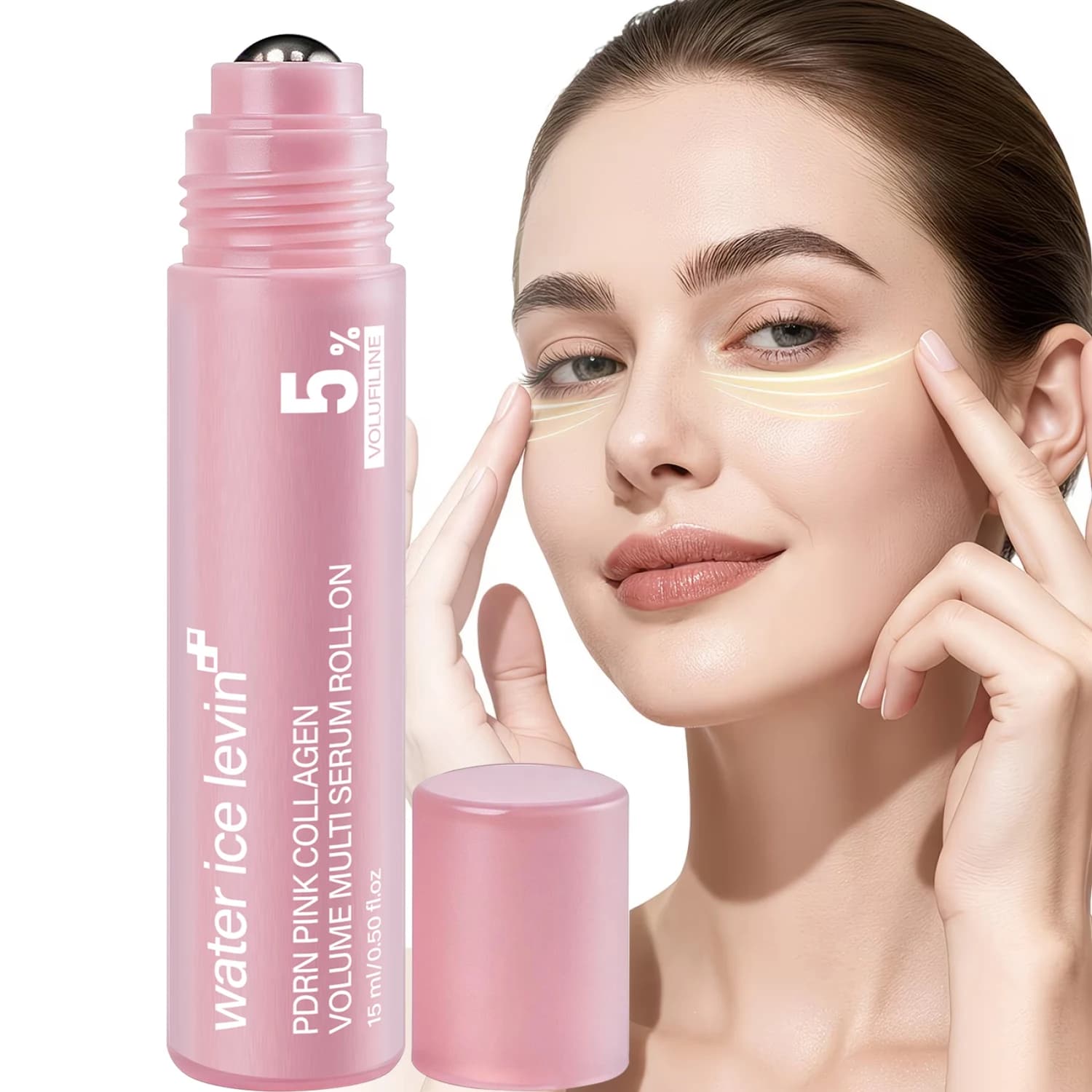 Water Ice Levin PDRN Collagen Roll On Eye Serum Volufiline Nourishing Moisturizing Daily Eye Treatment 15ml