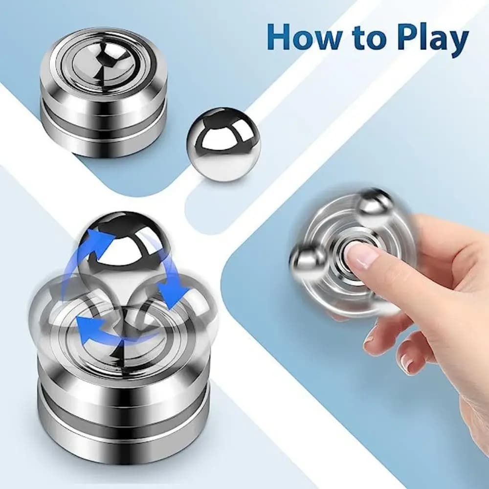 Fidget Spinner in Metallo Magnetico, Giocattolo Rotante per Esercizio Manuale, Gioco Rompicapo, Fidget Spinner Orbitale