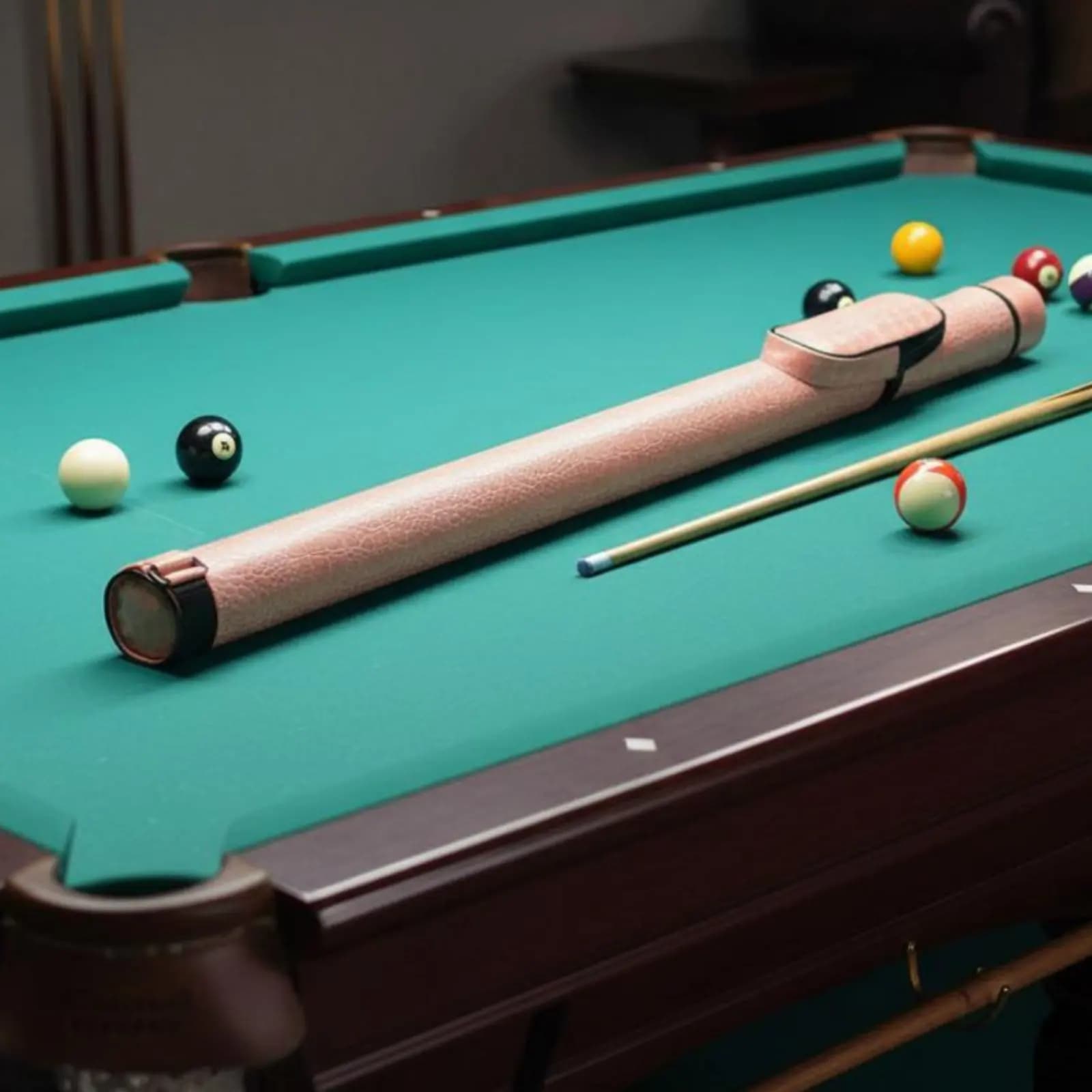 Billiard Cue Tube PU Leather Pool Cue Case Billiards Accessory Portable Crocodile Pattern for Tournaments