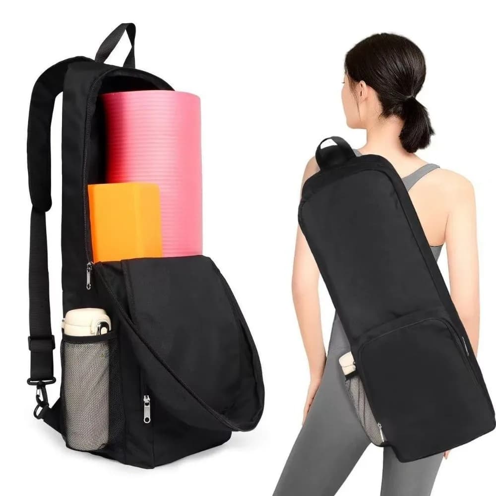 Lightweight Yoga Mat Bag Waterproof Water-Resistant Exercise Mat Shoulder Bag Large Capacity Side Mesh Pocket Gym Yoga Bag