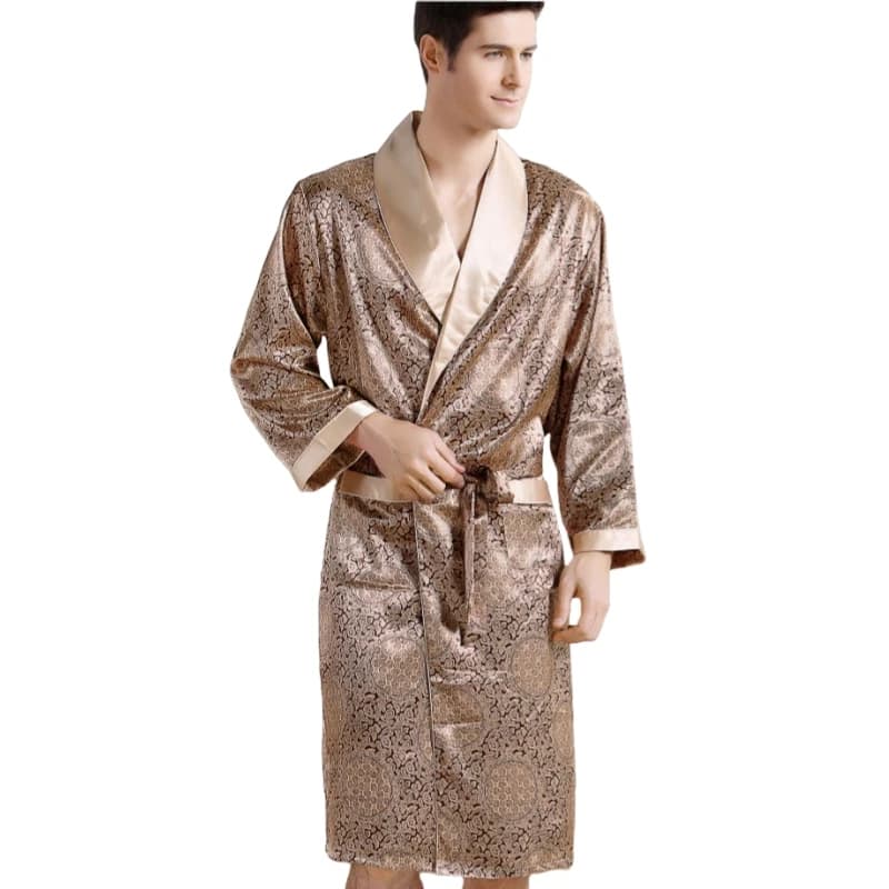 7XLFits 150KG Silk Bathrobe Man Dress Pants Pigiama Set Men Bathrobe Short sleeves Nightwear for men Kimono Home Soft and cozy Bathroom Dress