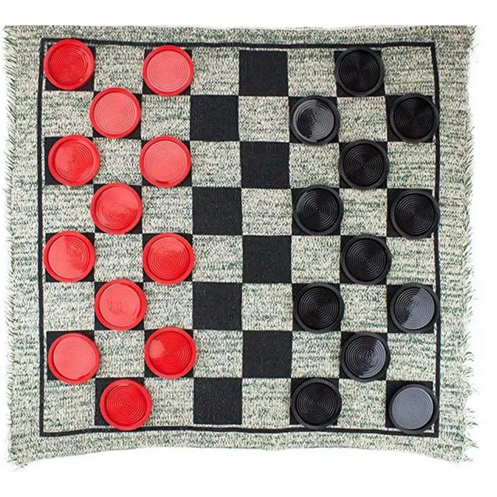 Set di dama giganti 3 in 1 Gioco da tavolo Tic Tac Toe per adulti e bambini con 24 pezzi di dama Giochi per interni ed esterni per la famiglia