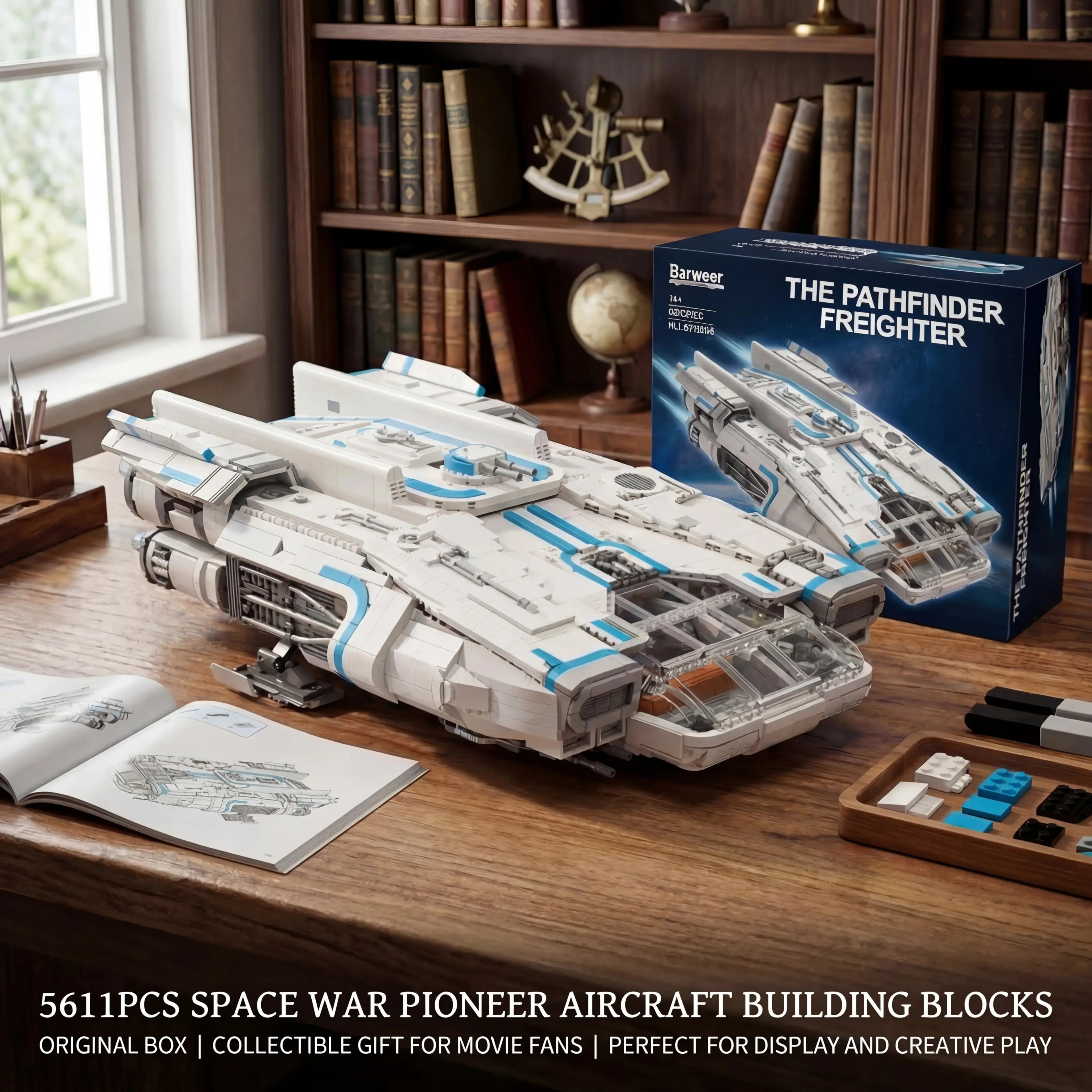 Aeromobile da Guerra Spaziale Pathfinder, Blocchi da Costruzione, Modello di Aereo Cinematografico Modulare, Giocattolo Creativo da Collezione, Regalo, 5611 Pezzi