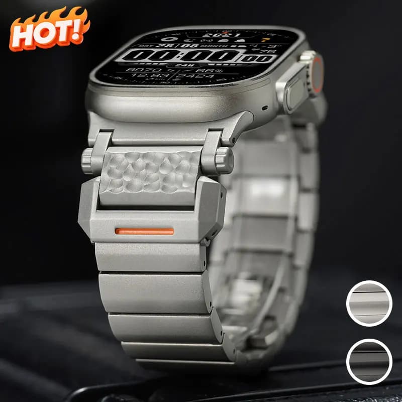 Bracciale da uomo di lusso cinturino in titanio per Apple Watch Ultra3 2 49mm 44mm 45mm 46mm cinturino in titanio per IWatch serie 11 10 9 8 7 6 SE