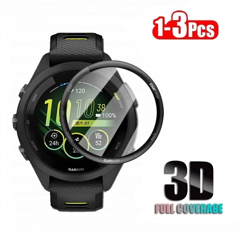 Pellicola protettiva curva 3D compatibile con la protezione dello schermo Garmin Forerunner 265 per Garmin Forerunner 265 (non in vetro temperato)