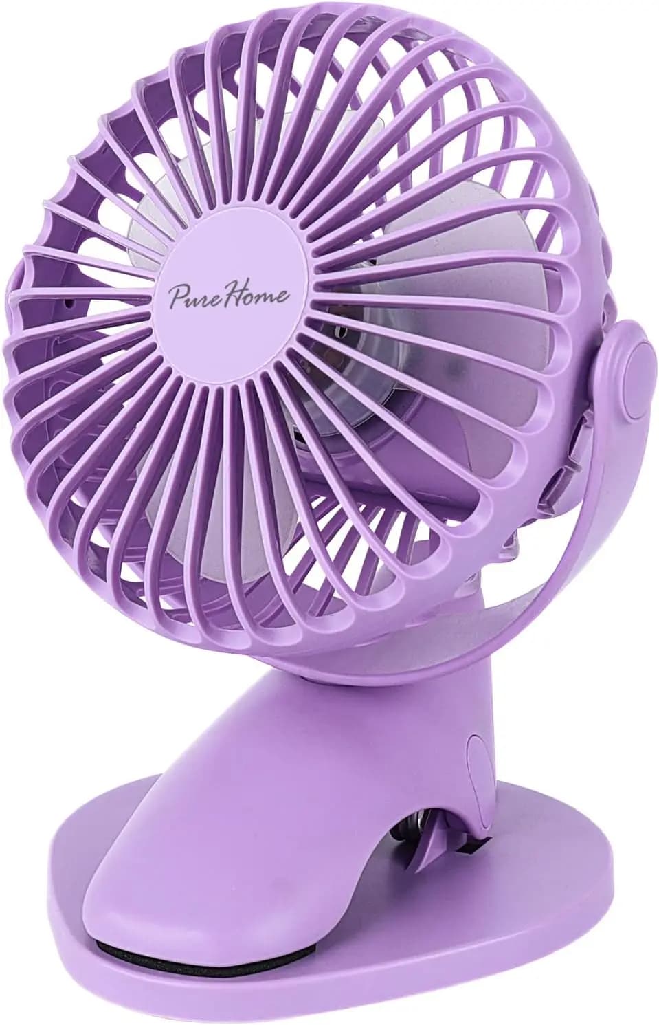 Portable Clip Fan Battery Operated,3 Speeds USB Rechargeable Mini Table Fan with Strong Airflow,360°Rotation Ultra Quiet Personal Desk Fan for Home Office Bedroom Dorm Stroller Camping(Purple)