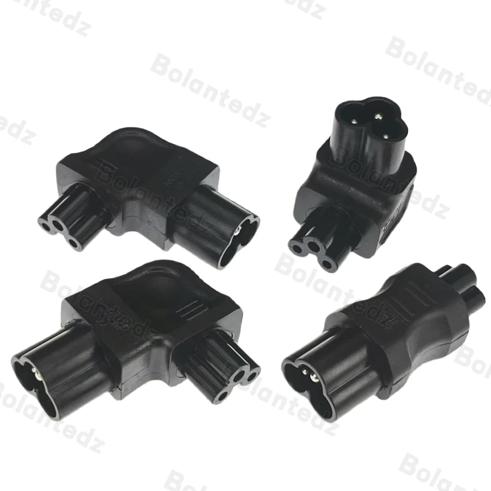 1 pz IEC320 C5 A C6 Adattatore di Alimentazione di Estensione C6 A C5 Forma di Trifoglio 3 Pin Maschio A Femmina Angolo Retto Curva Laterale connettore di alimentazione