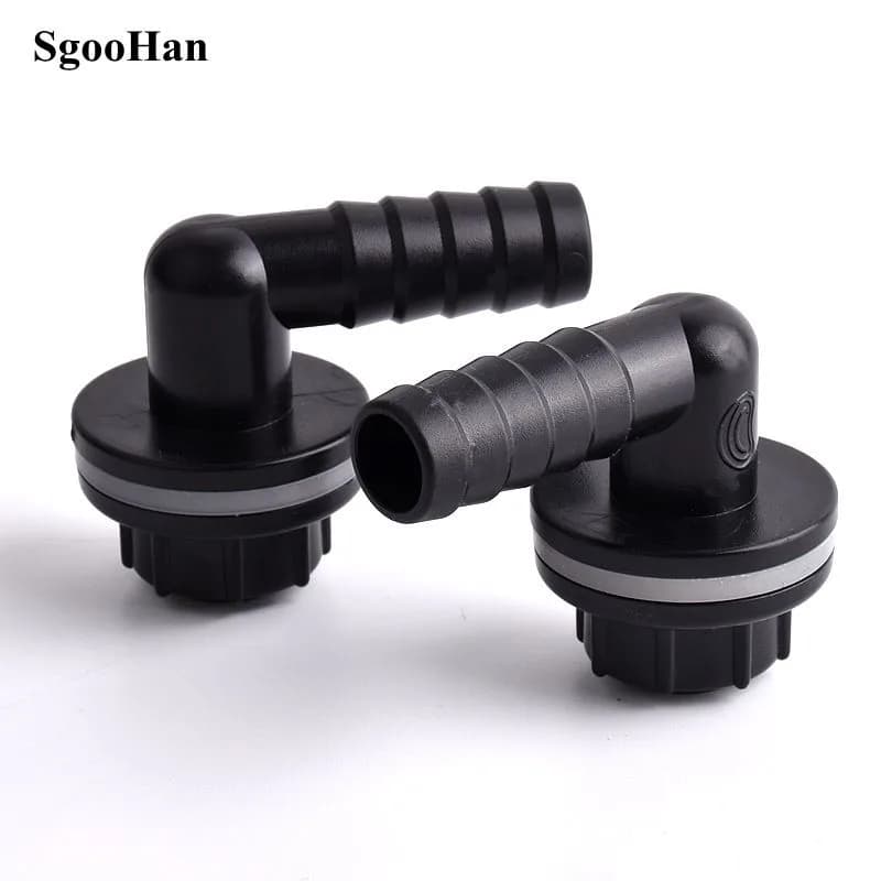 Connettore a gomito per serbatoio d'acqua da 3/8"-14mm, connettore di scarico per acquario, giunto per tubo dell'acqua per irrigazione da giardino