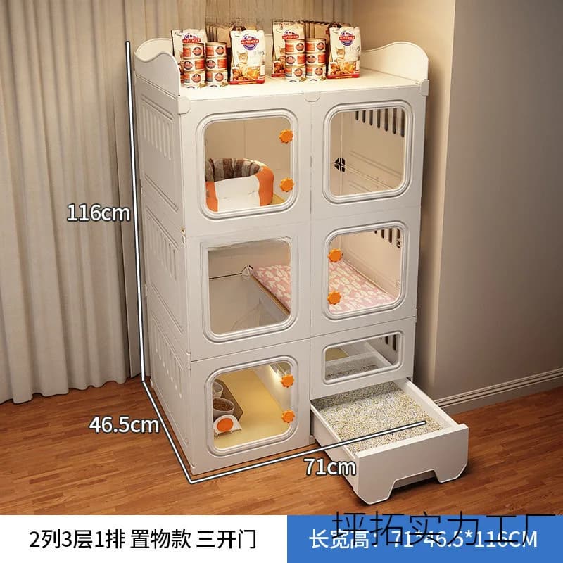 Cat Litter Box and Bed Combined Cat House with Wheels for Cats Top Access Cat Bed for Small Pets