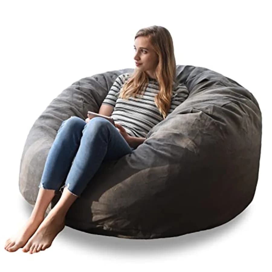 Copertura Grande e Resistente per Pouf per Adulti, Solo Copertura Senza Imbottitura, 4 Piedi, Lavabile in Lavatrice, Copertura per Divano di Grandi Dimensioni