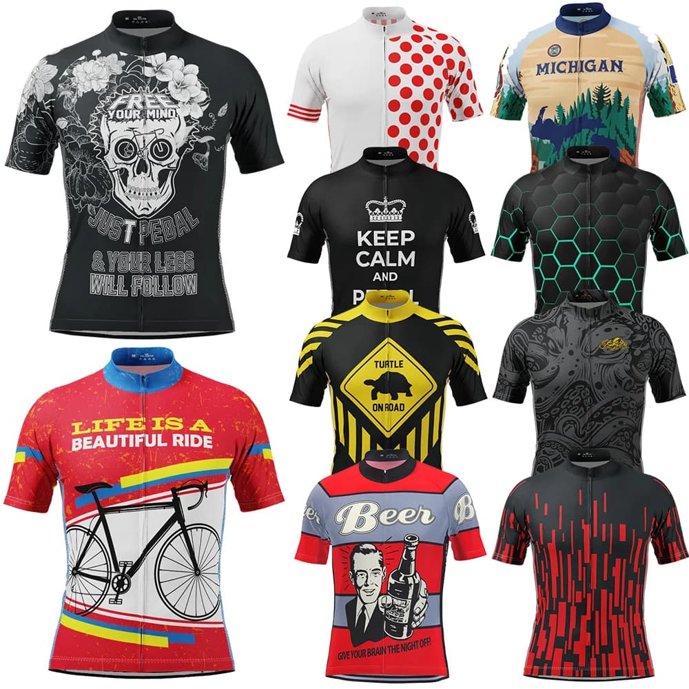 Cycling jersey Free Your Mind Skull for men Shorts with breathable short sleeves 20D gel cushion durable, mountain bike clothing