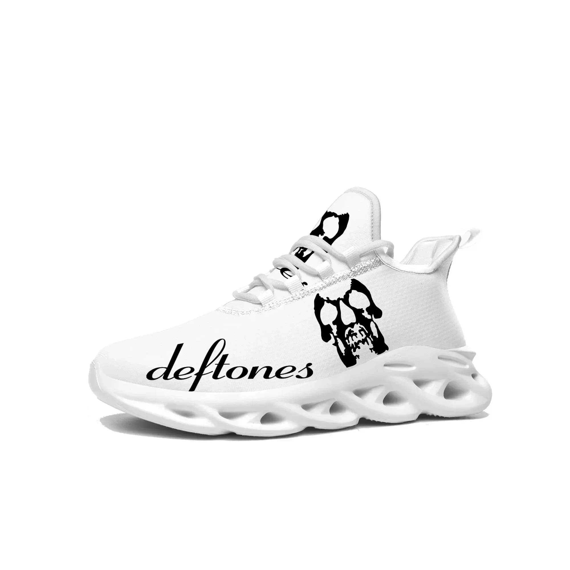 Deftones Metal Art Rock Band Flats Sneakers Scarpe da ginnastica sportive da uomo e da donna Scarpe da corsa con lacci in mesh Scarpe su misura Bianche