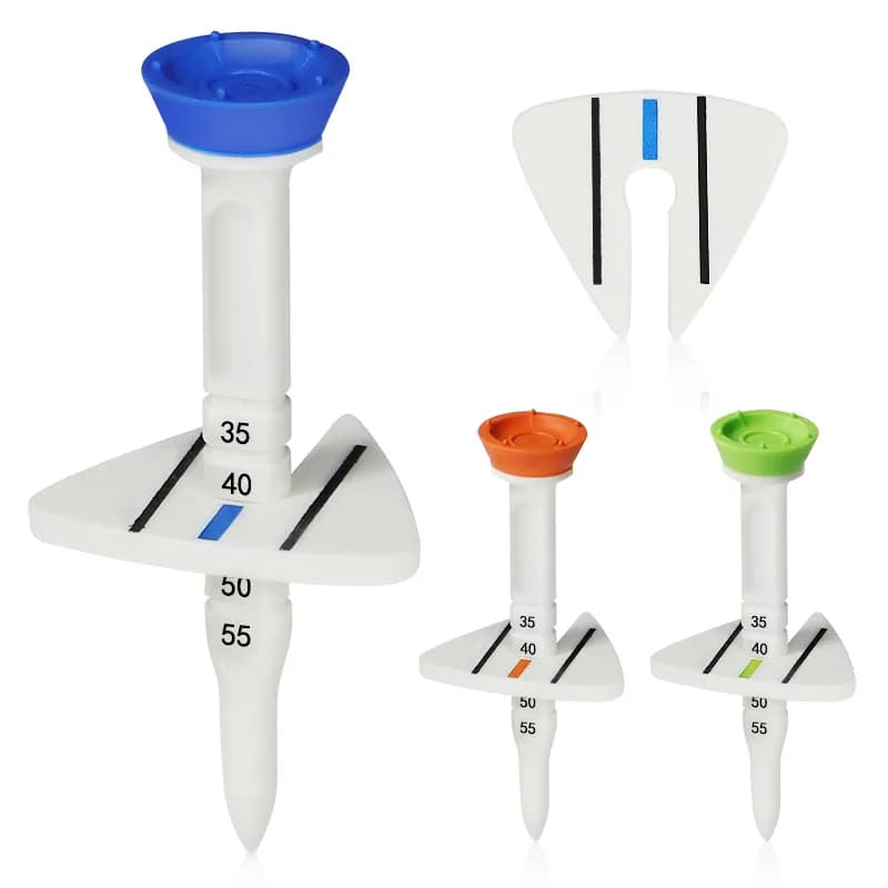 Tee da golf regolabili con indicatore di direzione, in plastica con scala graduata, leggeri, resistenti, stabili e professionali.