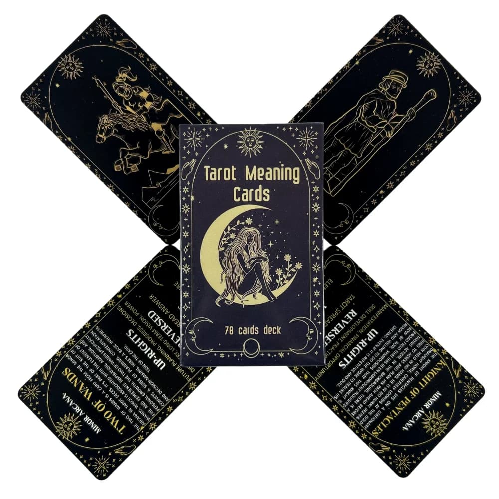 Carte dei Tarocchi con significazioni, Mazzo da 78 Carte, Edizione Divinazione Visions in Inglese, Gioco da Tavolo per Principianti, Mazzo per l'Apprendimento dei Tarocchi Tascabile