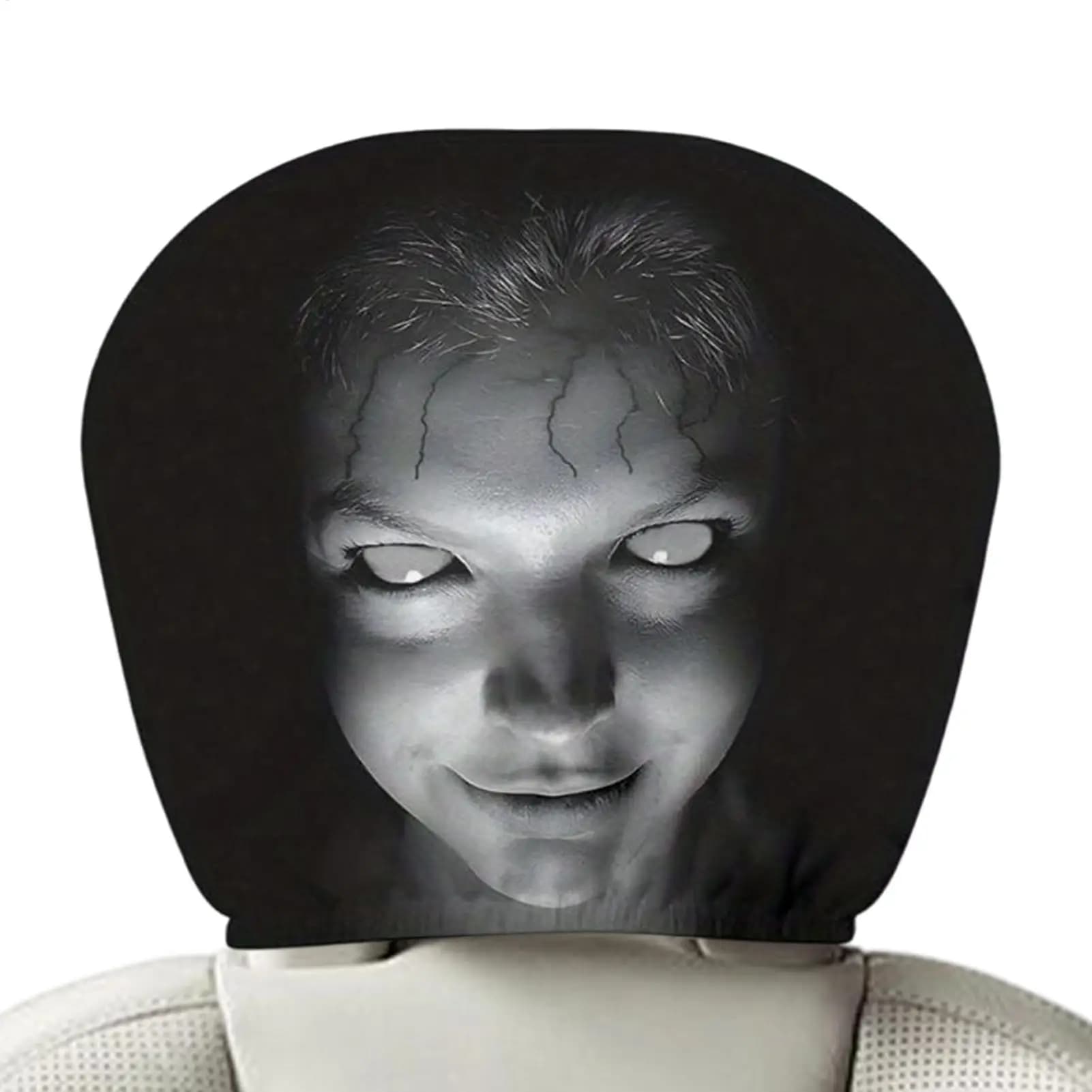 Funny Car Seat Headrest Cover Vehicle Interior Supplies Auto Head Rest Protector for Daily Commute Road Trip Ride Sharing Sedan