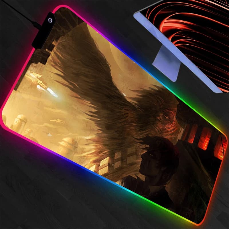 Tappetino per mouse LED Star Wars Gamer Grande XXL Tappetino per tastiera Varmilo Tappetino per tastiera con retroilluminazione Accessori da gioco Tappetino per mouse RGB animazione